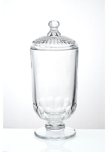 Nokta Desen Cam Kapaklı Uzun Drajelik – Kavanoz – 950 Cc.