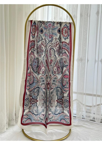 Retro Desen Pamuk Şal Bordo fiyatları