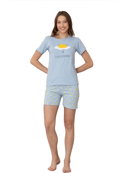 Dreamy Pamuklu Desenli Kısa Kollu Şortlu Kadın Pijama Takımı fırsatları