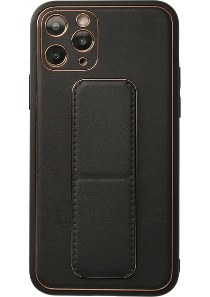 Newface iPhone 11 Pro Kılıf Coco Deri Standlı Kapak - Siyah