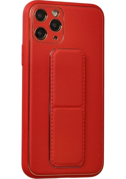 Newface iPhone 11 Pro Kılıf Coco Deri Standlı Kapak - Kırmızı fiyatları
