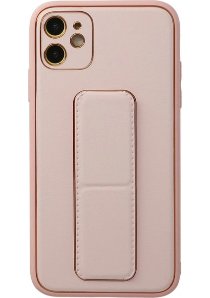 Newface iPhone 12 Kılıf Coco Deri Standlı Kapak - Pembe