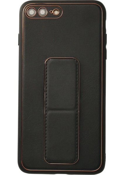 Newface iPhone 7 Plus Kılıf Coco Deri Standlı Kapak - Siyah