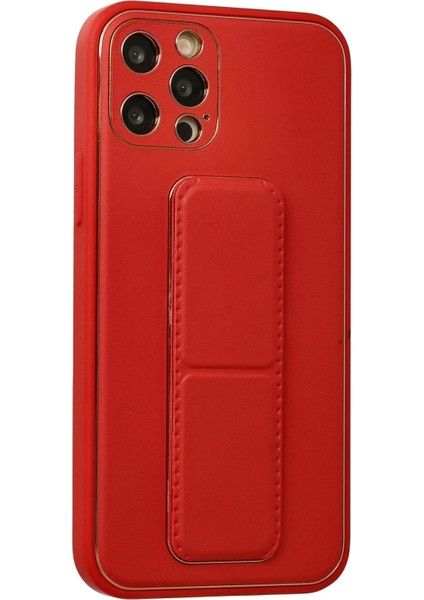 Newface iPhone 12 Pro Kılıf Coco Deri Standlı Kapak - Kırmızı fiyatları