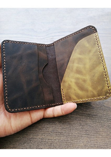 Minimalist Kartlık Deri Kartlık Gerçek Deri Kişiye Özel Kahverengi MK7KKS fiyatları