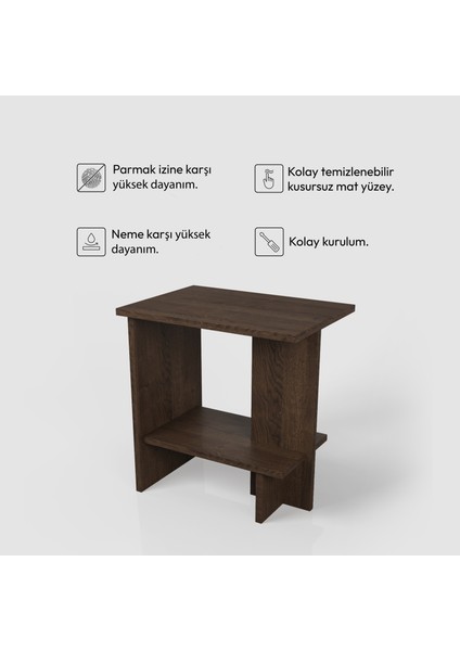 Elaris Yan Sehpa | 50 x 35 cm - Raflı Ceviz Renkli modelleri