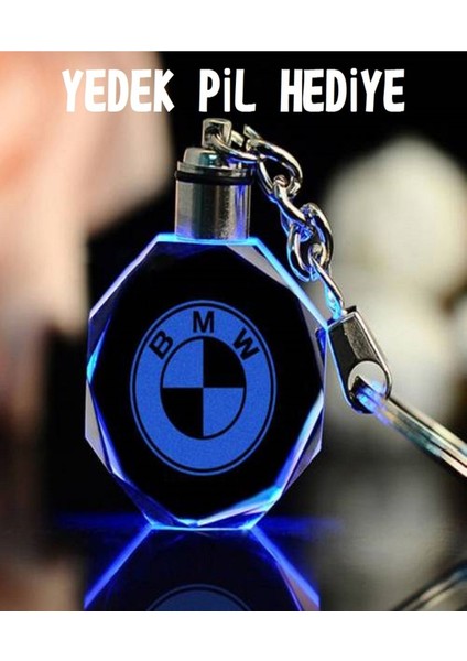 7 Renkli LED Işıklı Araba Anahtarlığı, Şık ve Kaliteli Tasarım