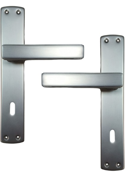 Lusso Inox Aynalı Oda Kapı Kolu ve 45X18MM Saten Oda Gömme Kilit Set fiyatları