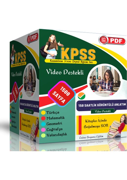 Enine Boyuna Eğitim 2026 KPSS Dijital Eğitim Seti (1500 Pdf Sayfası)