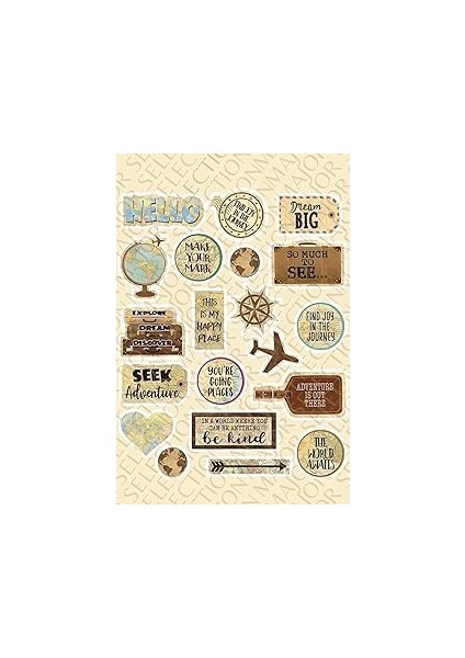 Ms Major Selection Vintage Old Retro Ülkeler Bavul Tipi Etiket, Laptop, Ipad, Defter, Kitap, Planla