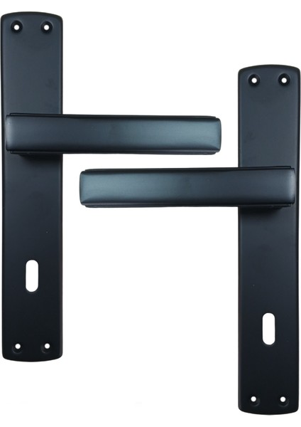 Lusso Siyah Aynalı Oda Kapı Kolu ve 40X23MM Siyah Oda Gömme Kilit Set fiyatları