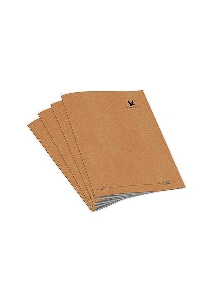 Wings Journal 4'lü Defter Seti - A5, Çizgili, Kraft Kapak, 96 Sayfa