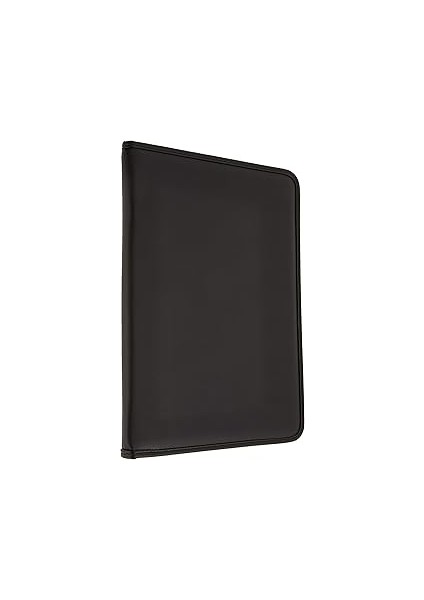 2k 414-1 Sekreter Notluğu A4 Sekreterlik Dosyası Fermuarlı Deri Kapaklı Sekreter Tablası, Siyah