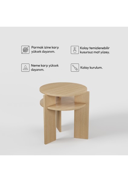 Ferela Komodin | 45 cm - 2 Raflı Ceviz Renkli