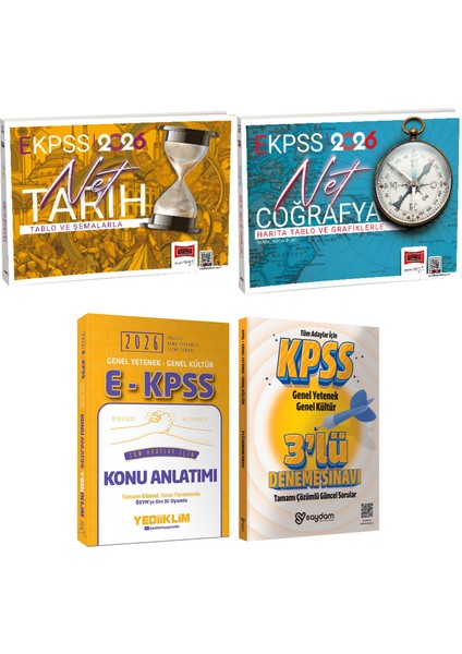 2026 E-Kpss Gygk Akılda Kalan Tarih-Coğrafya-Tüm Adaylar Için Konu ANLATIMI(704 Sf)-Çözümlü 3 Deneme