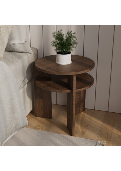 Ferela Komodin | 45 cm - 2 Raflı Ceviz Renkli