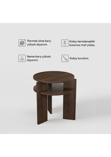 Ferela Komodin | 45 cm - 2 Raflı Ceviz Renkli