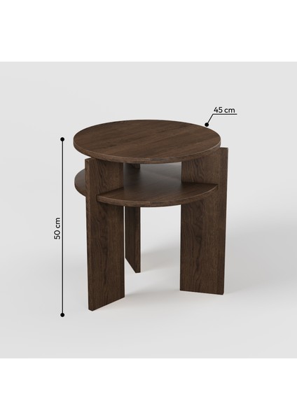Ferela Komodin | 45 cm - 2 Raflı Ceviz Renkli