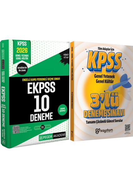 2026 E-Kpss Tamamı Çözümlü 10 Deneme(Ortaöğretim-Ön LISANS)-2026 Çözümlü 3 Deneme Hediye