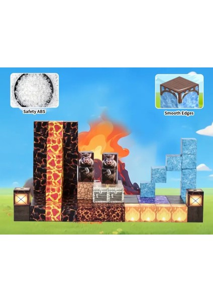 Minecraft Manyetik Küp Blok Volkan Temalı Yapı Taşı 100 Parça