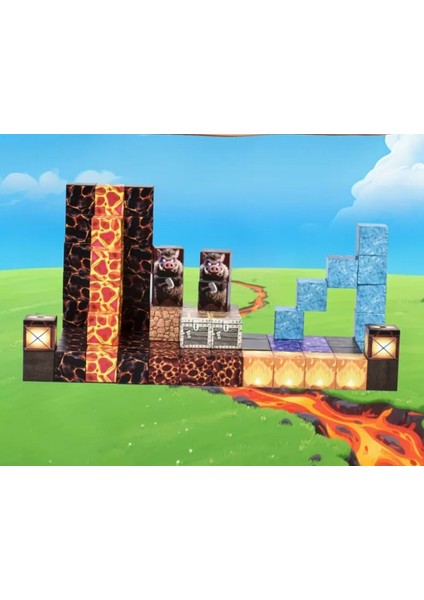 Minecraft Manyetik Küp Blok Volkan Temalı Yapı Taşı 100 Parça