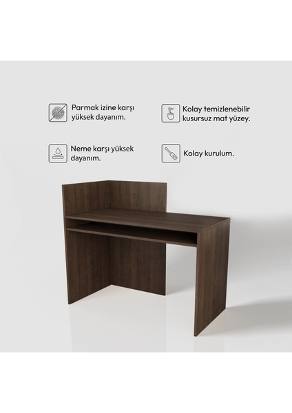 Kali Çalışma Masası | 120 x 60 cm Raflı Ceviz Renkli