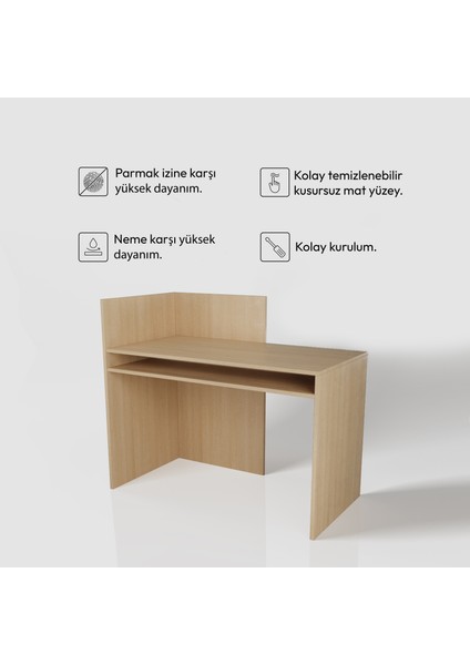 Kali Çalışma Masası | 120 x 60 cm Raflı Ceviz Renkli