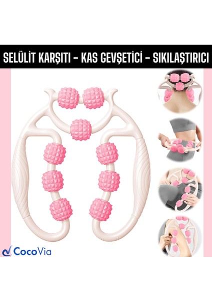 Selülit Gidericı Masaj Aleti Kas Gevşetıcı Ayarlanabilir Bacak Kol Selülit Gidericı Lenf Drenaj Rulo