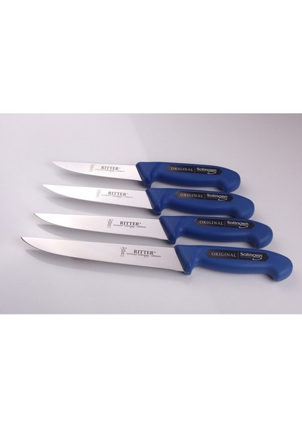 4 Lü Kasap Bıçağı Seti Mavi