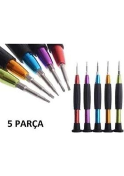 5 Parçalı Telefon ve Gözlük Tamir Takımı Seti, Mini Düz ve Yıldız Tornavida