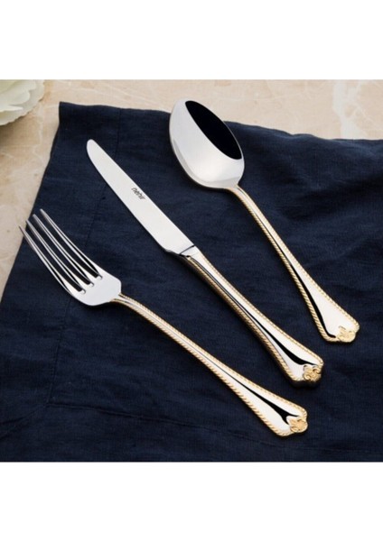 Fulya Altın Sade 89 Parça Kutulu Çatal Kaşık Bıçak Takımı