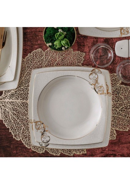 Carolıne 85 Parça Kare Bone Yemek Takımı - 5430 fiyatları