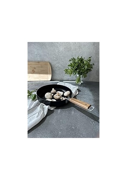 Bien Black Indüksiyonlu Tava Akasya Ağacı Saplı 24 cm