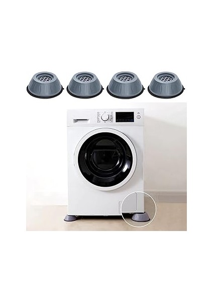 Buffer® Çamaşır Makinesi Sarsıntı Titreşim Ses Önleyici Kaydırmaz Ayak 4lü Set