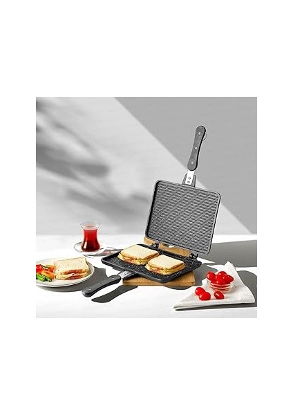 Alüminyum Döküm Lüks Maxi Büyük Boy Tost Tavası