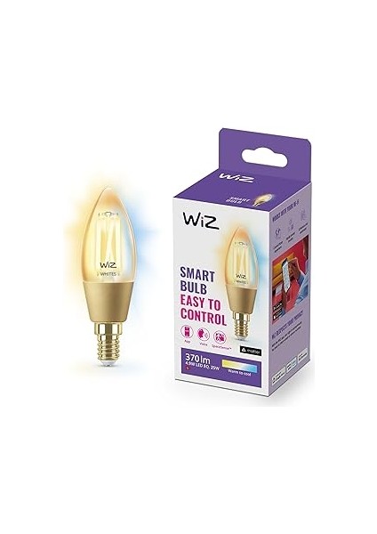 Wi̇z Wi-Fi 25W Sarı/beyaz Amber Cam Mum Tipi Akıllı Ampul C35 E14