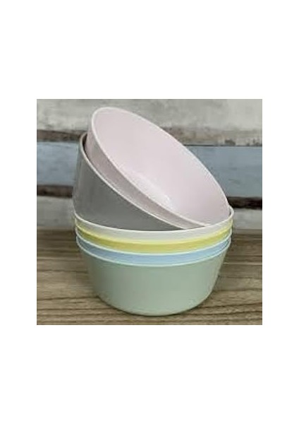 204.613.78 Kalas 6'lı Paket Plastik Kase Tabağı Çok Renkli Pastel