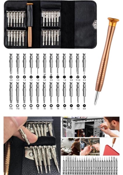 Mini Cüzdanlı 24 Parça Elektronik Tornavida Seti