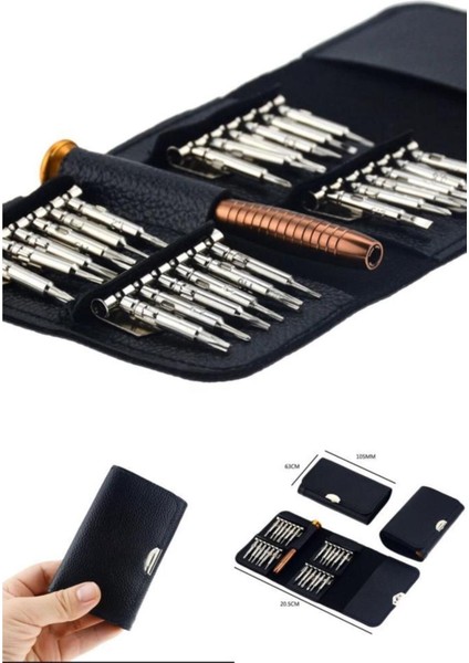 Mini Cüzdanlı 24 Parça Elektronik Tornavida Seti fırsatları