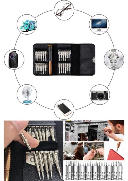 Mini Cüzdanlı 24 Parça Elektronik Tornavida Seti indirimleri