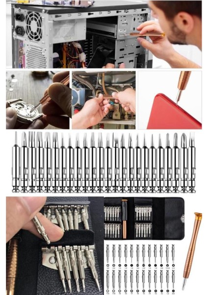 Mini Cüzdanlı 24 Parça Elektronik Tornavida Seti