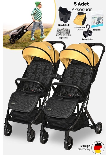 Myla Plus Ayrılıp Birleşebilen Kabin Ikiz Bebek Arabası