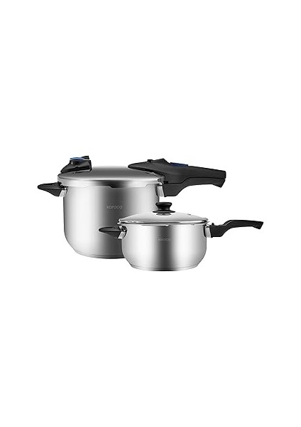 Astrid Indüksiyon Tabanlı Düdüklü Tencere Seti 4+6 Lt Black