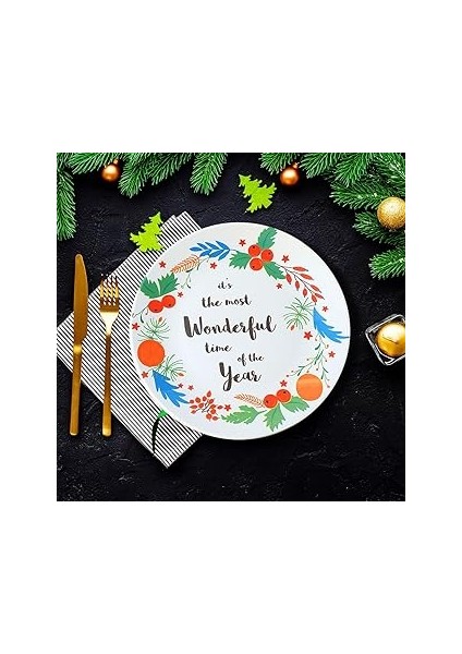 Keramika New Year Wonderful Time Servis Tabağı 26 cm 21657