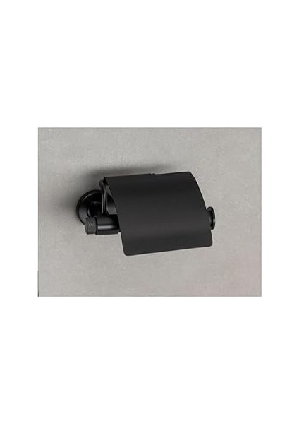 System Flexu Kapaklı Tuvalet Kağıtlığı Siyah Renk 85X88X158 mm