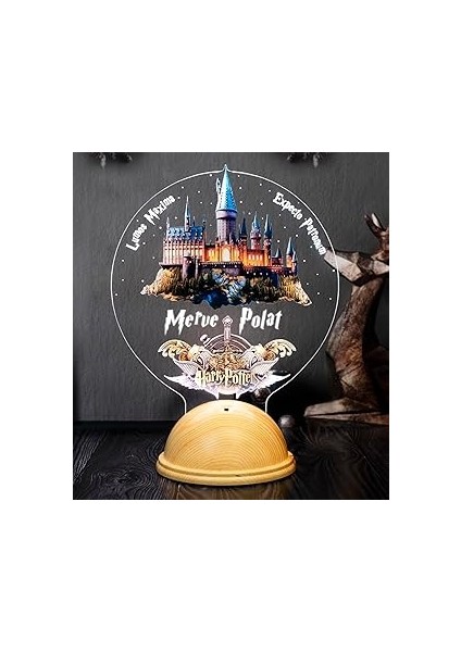 Sevgilambası Harry Potter Hogwarts Figürlü Dekoratif Hediye, Isimli Hogwarts Hediyesi Renkli Baskıl