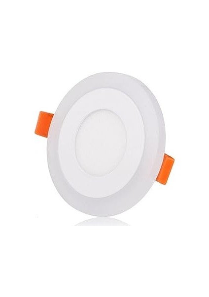 Ucuz Geldi 2 Adet Çift Renkli Hero LED Panel 3+3 Watt Dış Çapı 10 cm Mavi-Beyaz Iki Renkli Tavan Sp