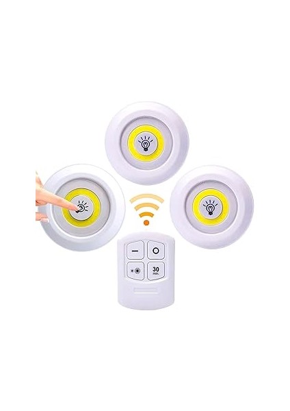 LED Işık, Yapışkan, Kablosuz Aydınlatma Için, 3 Led, Pille Çalışan, Kablosuz, Iç Mekan, Dolaplar, M