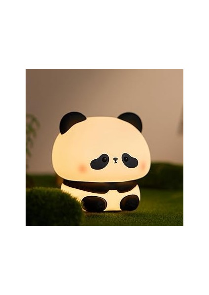 Yumuşak Silikon Panda Mini Gece Lambası Dekoratif Işık Derecesi Ayarlanabilir Yatak Odası