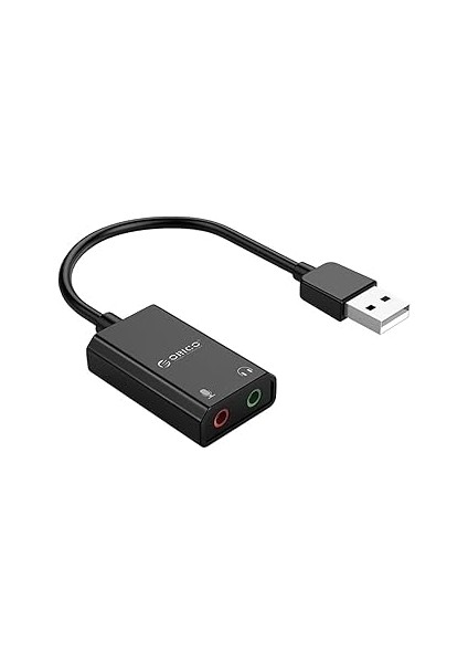 Orico 3.5mm Harici USB Ses Kartı Adaptörü, Siyah, Skt2